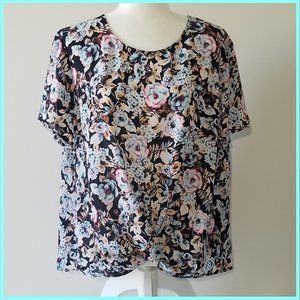 Banana Republic Floral Print Blouse SZ XL